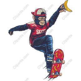 Skateboarding Monkey