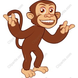 Playful Cartoon Monkey