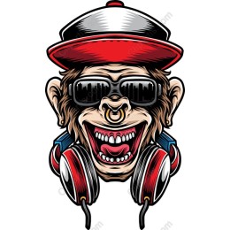 Cool Monkey with Headphones