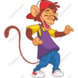 Cheerful Cartoon Monkey