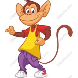 Cheerful Cartoon Monkey