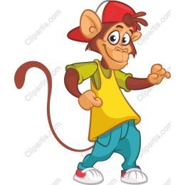 Cheerful Cartoon Monkey