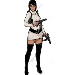 Stylish Woman with Firearms