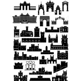  Architecture Clipart Bundle - Iconic Structures &s