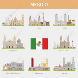 Mexico Landmarks Set