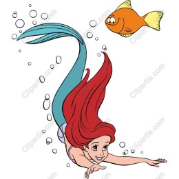 Charming Mermaid and Goldfish