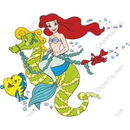 Whimsical Mermaid and Seahorse