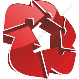 Vibrant Red Recycling Symbol