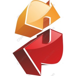 Dynamic Red and Orange Arrow