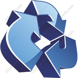 Modern Blue Recycling Symbol