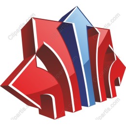 Dynamic Red and Blue Arrow