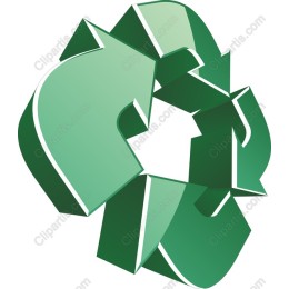 3D Green Recycling Symbol