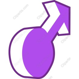 Vibrant Male Gender Symbol in and