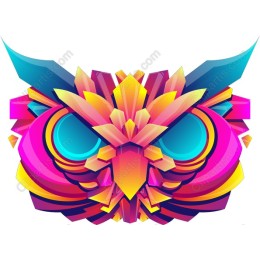 Vibrant Geometric Owl