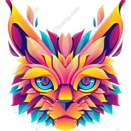 Vibrant Feline Face
