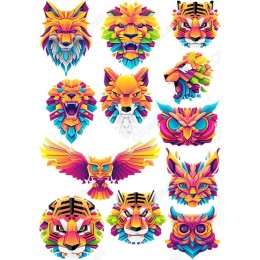 Vibrant Animal Heads Set - Bundle