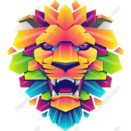 Vibrant Geometric Lion
