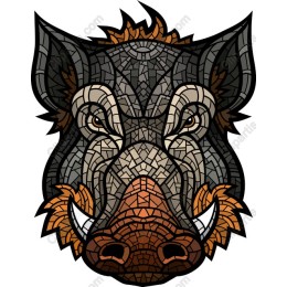 Mosaic Wild Boar Head