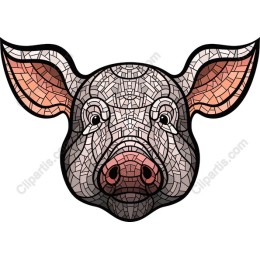 Mosaic Pig Head