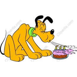 Charming Dog with Birthday Cake