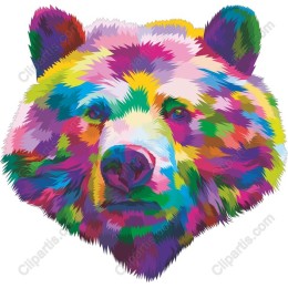 Colorful Bear Head