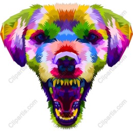 Vibrant Geometric Dog Head