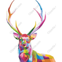 Vibrant Geometric Stag