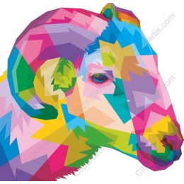 Vibrant Geometric Sheep