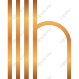 Sleek Metallic Gold Letter 'h'