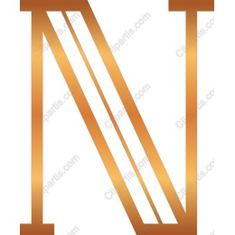 Elegant Bronze Letter N