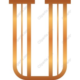 Elegant Golden Letter U