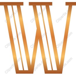 Elegant Gold Letter W