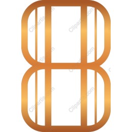 Elegant Gold Number Eight
