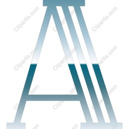 Teal Gradient Letter A
