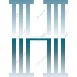 Teal Gradient Letter H