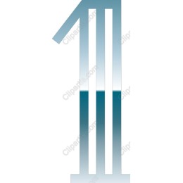 Modern Number 1 in Gradient Teal