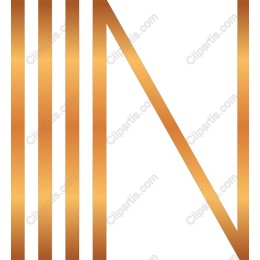 Golden Stylized Letter N