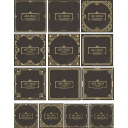 Art Deco Frame Clipart Set - 12 Elegant s