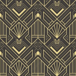 Art Deco Gold and Black Geometric Pattern