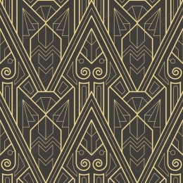Art Deco Geometric Pattern - Black and Gold