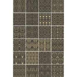 Geometric Pattern Set - 36 Unique Black & Gold