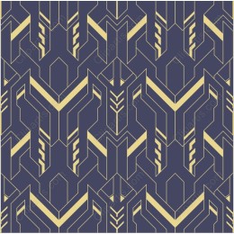 Navy Blue and Gold Geometric Pattern