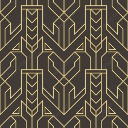 Geometric Gold Arrow and Heart Pattern
