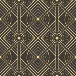 Luxurious Black and Gold Geometric Seamless Pattern