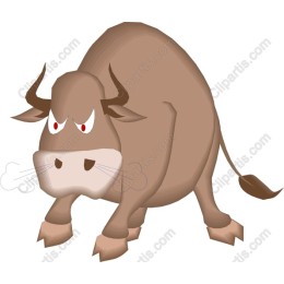 Aggressive Cow - Cartoon Style