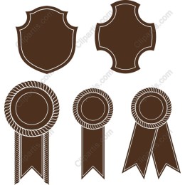 Classic Award Ribbons and Badge Collection