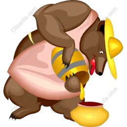 Whimsical Bear Honey Pouring