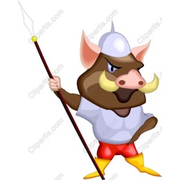 Cartoon Boar Warrior