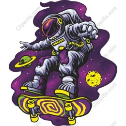 Astronaut Skateboarder Cosmic