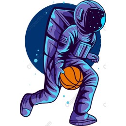 Astronaut Dribbling Basketball
